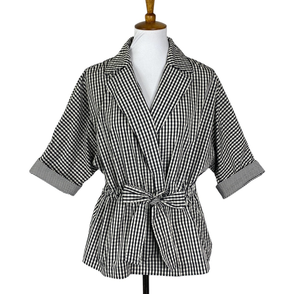 TALBOTS Gingham Tie Front Jacket Sz. X Petite (XLP) Preppy